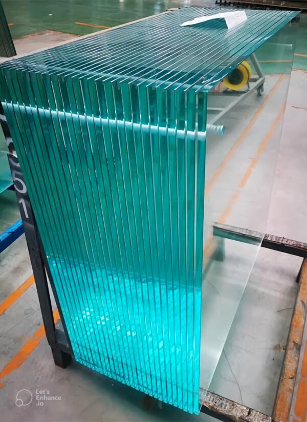 CLEAR PRE-DRILLED GLASS PANELS (12MM, 46") TO HOLD THE DOOR